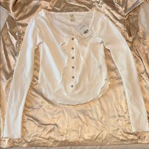 Free People white off the shoulder long sleeve